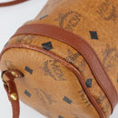 MCM Logogram Vicetos Shoulder Bag PVC Leather Brown Gold Auth gh1398-14