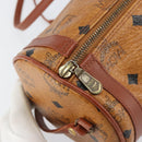 MCM Logogram Vicetos Shoulder Bag PVC Leather Brown Gold Auth gh1398-10