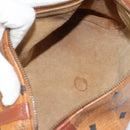 MCM Logogram Vicetos Shoulder Bag PVC Leather Brown Gold Auth gh1398-11