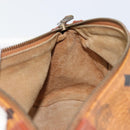 MCM Logogram Vicetos Shoulder Bag PVC Leather Brown Gold Auth gh1398-17