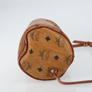 MCM Logogram Vicetos Shoulder Bag PVC Leather Brown Gold Auth gh1398-3