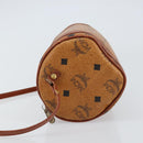 MCM Logogram Vicetos Shoulder Bag PVC Leather Brown Gold Auth gh1398-4