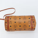 MCM Logogram Vicetos Shoulder Bag PVC Leather Brown Gold Auth gh1398-5