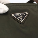 PRADA Tote Bag Nylon Khaki Silver Auth gh1399-17
