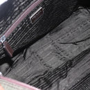 PRADA Tote Bag Nylon Khaki Silver Auth gh1399-10