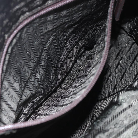 PRADA Tote Bag Nylon Khaki Silver Auth gh1399