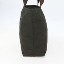 PRADA Tote Bag Nylon Khaki Silver Auth gh1399-3