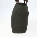 PRADA Tote Bag Nylon Khaki Silver Auth gh1399-4