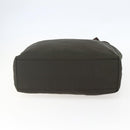 PRADA Tote Bag Nylon Khaki Silver Auth gh1399-5