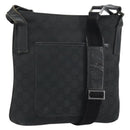 GUCCI GG Canvas Shoulder Bag Black Silver 293572 Auth gh1400-1