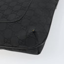GUCCI GG Canvas Shoulder Bag Black Silver 293572 Auth gh1400-9