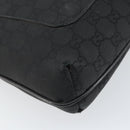 GUCCI GG Canvas Shoulder Bag Black Silver 293572 Auth gh1400-14