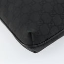 GUCCI GG Canvas Shoulder Bag Black Silver 293572 Auth gh1400-16