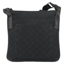 GUCCI GG Canvas Shoulder Bag Black Silver 293572 Auth gh1400-13