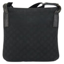 GUCCI GG Canvas Shoulder Bag Black Silver 293572 Auth gh1400-2