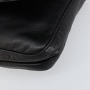 FENDI Shoulder Bag Leather Black Gold Auth gh1401-10