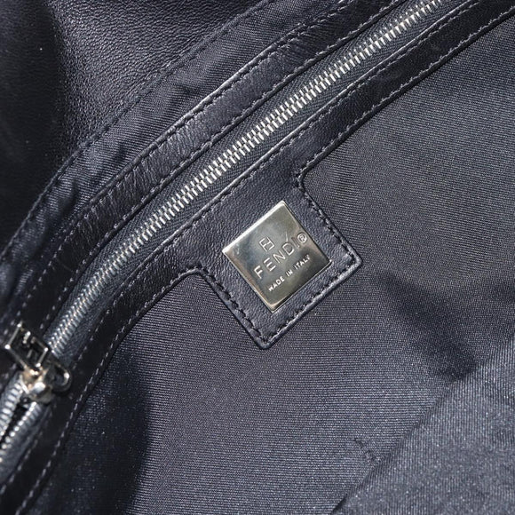 FENDI Shoulder Bag Leather Black Gold Auth gh1401