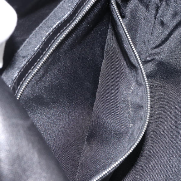 FENDI Shoulder Bag Leather Black Gold Auth gh1401