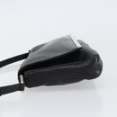 FENDI Shoulder Bag Leather Black Gold Auth gh1401-5