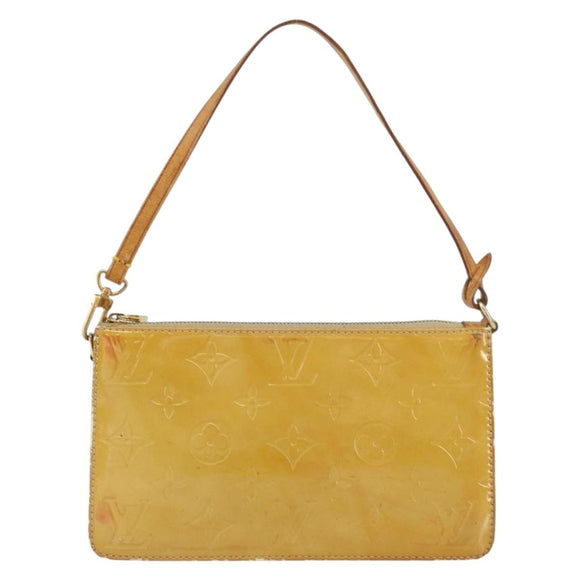 LOUIS VUITTON Monogram Vernis Lexington Pouch Beige M91010 LV Auth gh1402