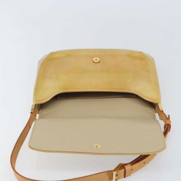 LOUIS VUITTON Monogram Vernis Thompson Street Bag Beige M91301 LV Auth gh1403