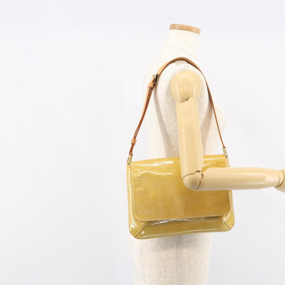 LOUIS VUITTON Monogram Vernis Thompson Street Bag Beige M91301 LV Auth gh1403