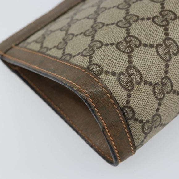 GUCCI GG Supreme Web Sherry Line Clutch Bag PVC Beige Red 89 01 001 Auth gh1405