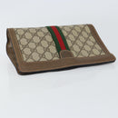 GUCCI GG Supreme Web Sherry Line Clutch Bag PVC Beige Red 89 01 001 Auth gh1405-6