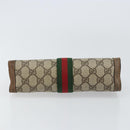 GUCCI GG Supreme Web Sherry Line Clutch Bag PVC Beige Red 89 01 001 Auth gh1405-7