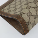 GUCCI GG Supreme Web Sherry Line Clutch Bag PVC Beige Red 89 01 001 Auth gh1405-9