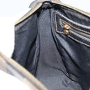 FENDI Pecan Canvas Shoulder Bag PVC Black Brown gold Auth gh1406-19