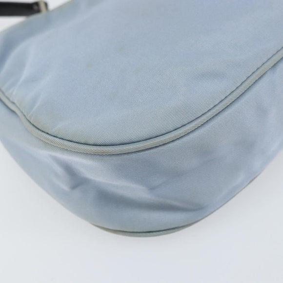PRADA mini Shoulder Bag Nylon Light Blue Silver Auth gh1407