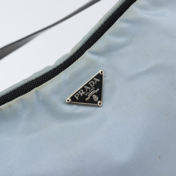 PRADA mini Shoulder Bag Nylon Light Blue Silver Auth gh1407