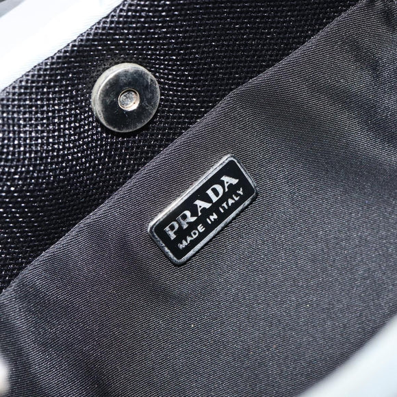 PRADA mini Shoulder Bag Nylon Light Blue Silver Auth gh1407