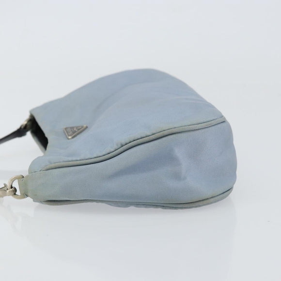 PRADA mini Shoulder Bag Nylon Light Blue Silver Auth gh1407