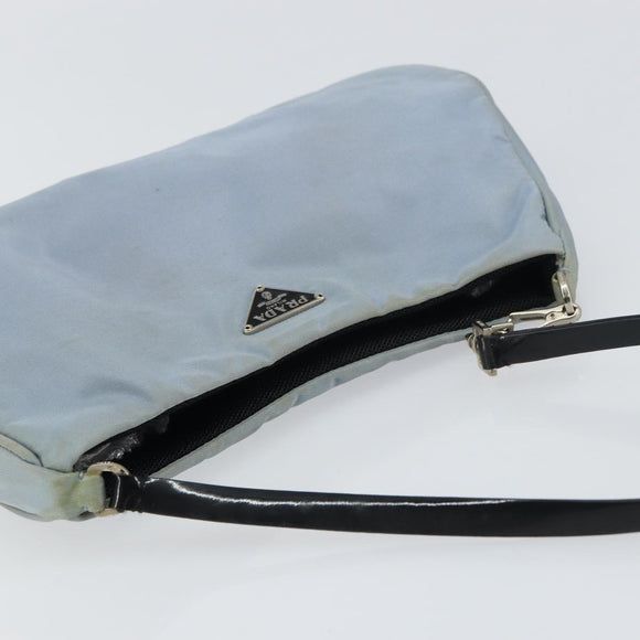 PRADA mini Shoulder Bag Nylon Light Blue Silver Auth gh1407