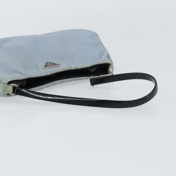 PRADA mini Shoulder Bag Nylon Light Blue Silver Auth gh1407