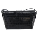 Salvatore Ferragamo Vala Vala Shoulder Bag Leather Black Gold Auth gh1408-2