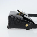 Salvatore Ferragamo Vala Vala Shoulder Bag Leather Black Gold Auth gh1408-3