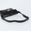 Salvatore Ferragamo Vala Vala Shoulder Bag Leather Black Gold Auth gh1408-7