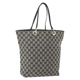 GUCCI GG Canvas Tote Bag Black Gold 002 1098 2404 Auth gh1410
