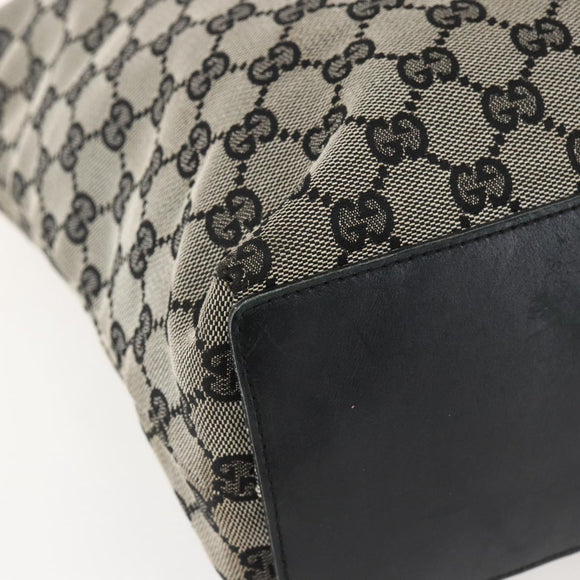 GUCCI GG Canvas Tote Bag Zwart Goud 002 1098 2404 Auth gh1410