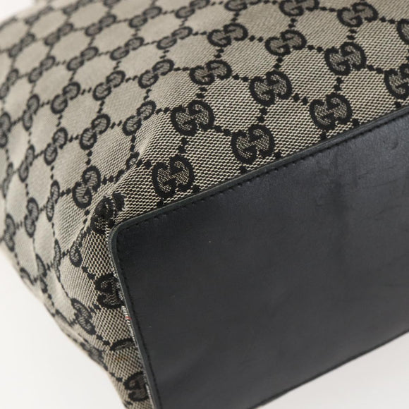 GUCCI GG Canvas Tote Bag Zwart Goud 002 1098 2404 Auth gh1410
