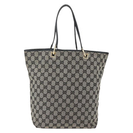 GUCCI GG Canvas Tote Bag Black Gold 002 1098 2404 Auth gh1410 - 0