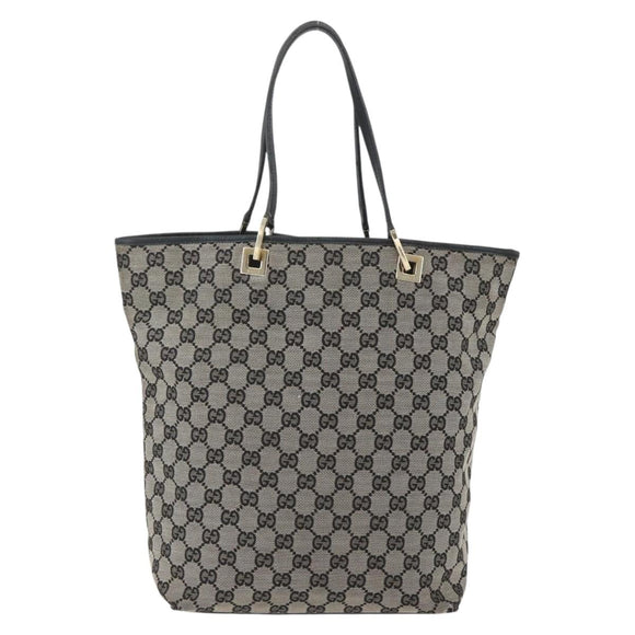GUCCI GG Canvas Tote Bag Zwart Goud 002 1098 2404 Auth gh1410