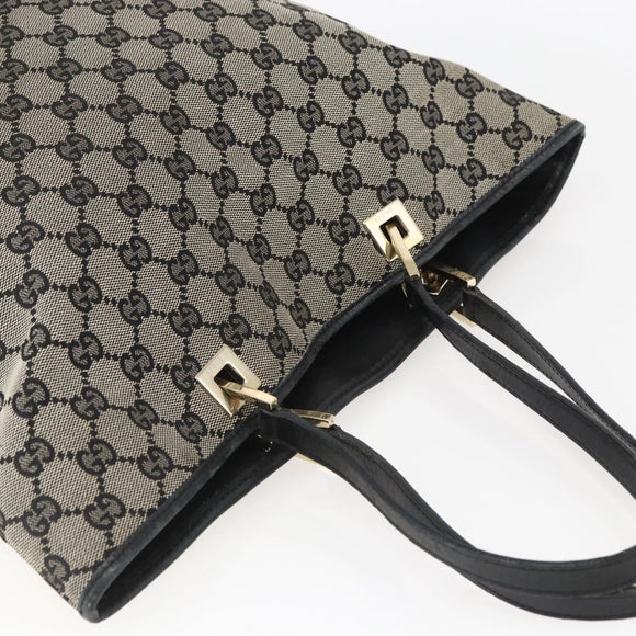 GUCCI GG Canvas Tote Bag Zwart Goud 002 1098 2404 Auth gh1410