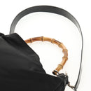 GUCCI Bamboo Hand Bag Nylon 2way Black Gold 001 2058 1577 5 Auth gh1412-15