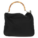 GUCCI Bamboo Hand Bag Nylon 2way Black Gold 001 2058 1577 5 Auth gh1412-13