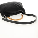 GUCCI Bamboo Hand Bag Nylon 2way Black Gold 001 2058 1577 5 Auth gh1412-8