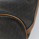Christian Dior Honeycomb Canvas Shoulder Bag PVC Black Gold Auth gh1414-12